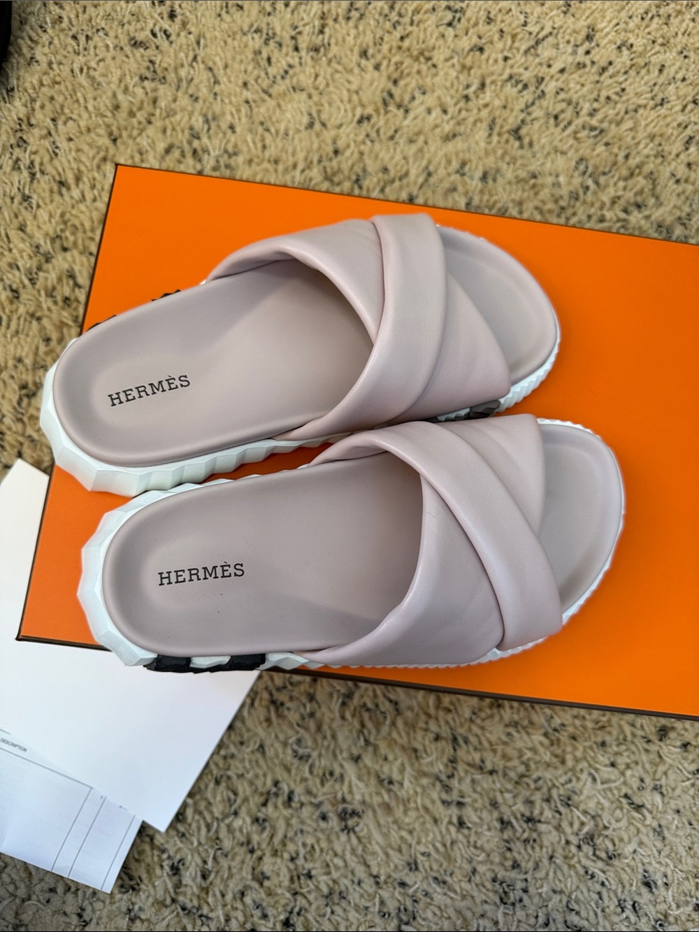 Hermes Infra Sandal Rose Porcelain Cross-Band Slide Sandals - Picture 5 of 8